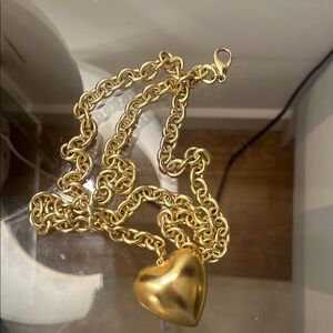 Roxanne Assoulin Puffy Gold Heart Necklace